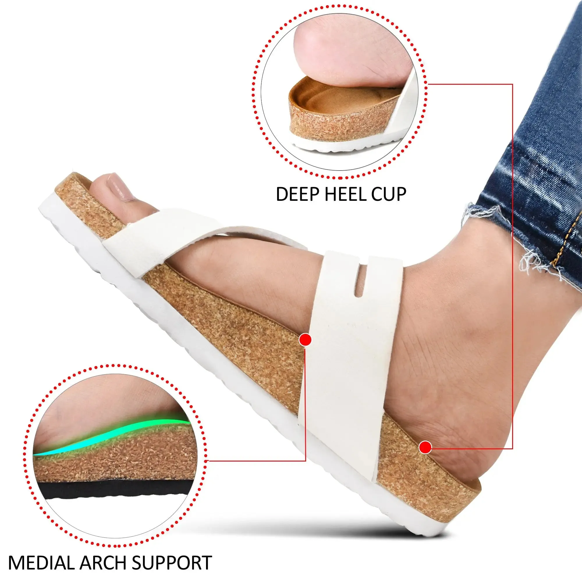Aerothotic Kaizen Women's Chic and Comfortable Split Toe Sandals - Trendy Slip-On Slides