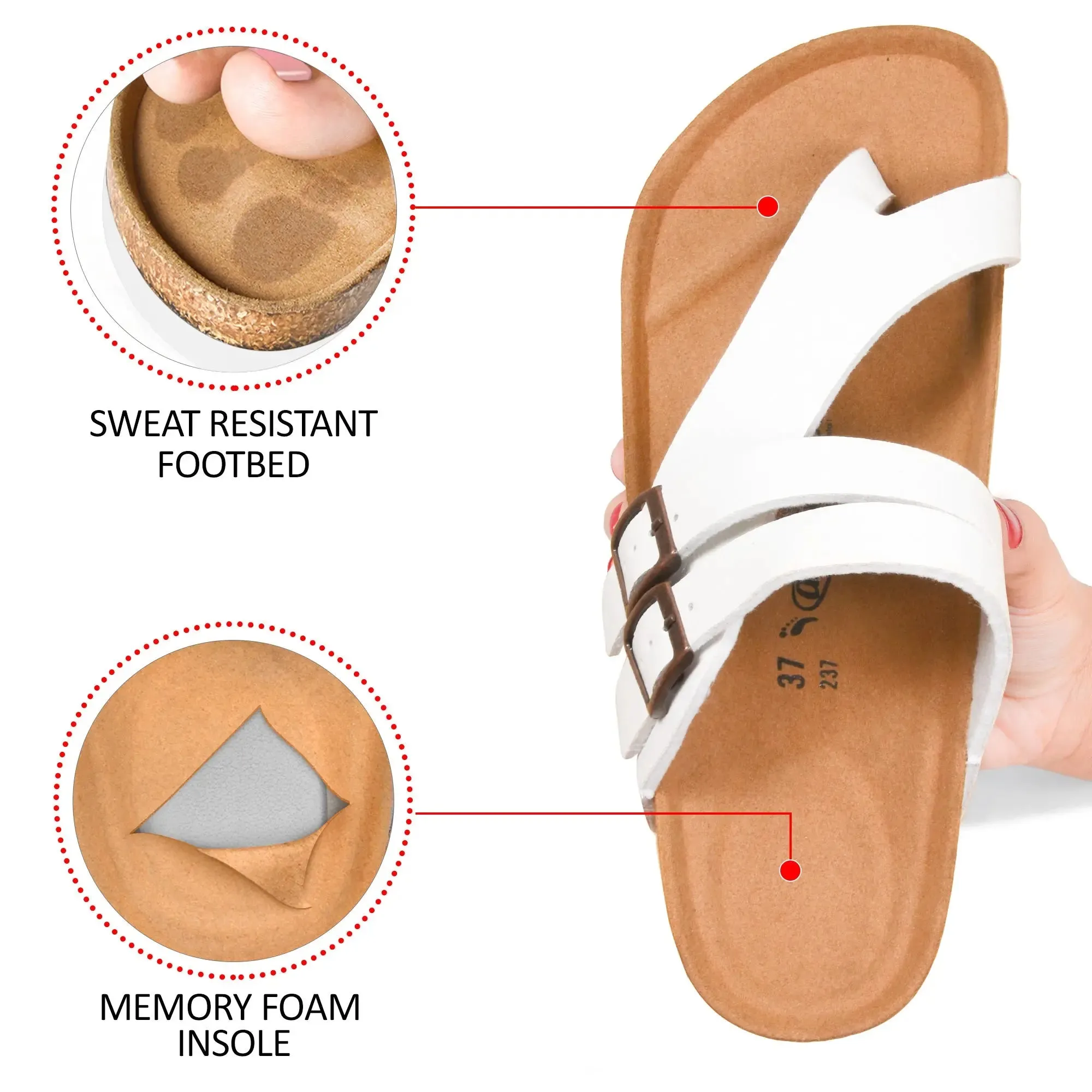 Aerothotic Kaizen Women's Chic and Comfortable Split Toe Sandals - Trendy Slip-On Slides