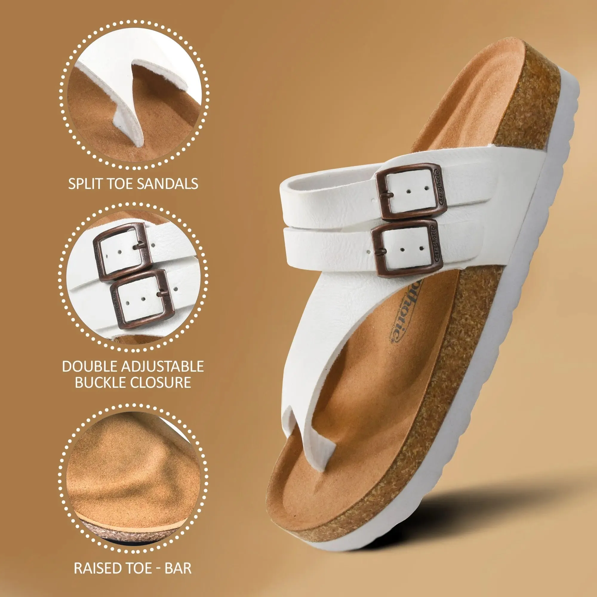 Aerothotic Kaizen Women's Chic and Comfortable Split Toe Sandals - Trendy Slip-On Slides