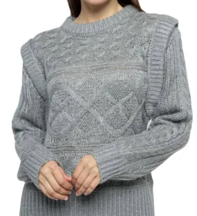 &Merci - Cable Knit Extended Shoulder Sweater