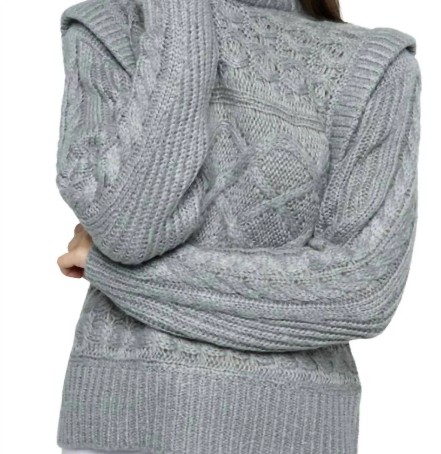 &Merci - Cable Knit Extended Shoulder Sweater