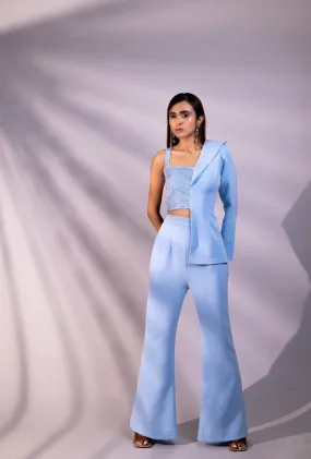 Asymmetric blazer and pants set