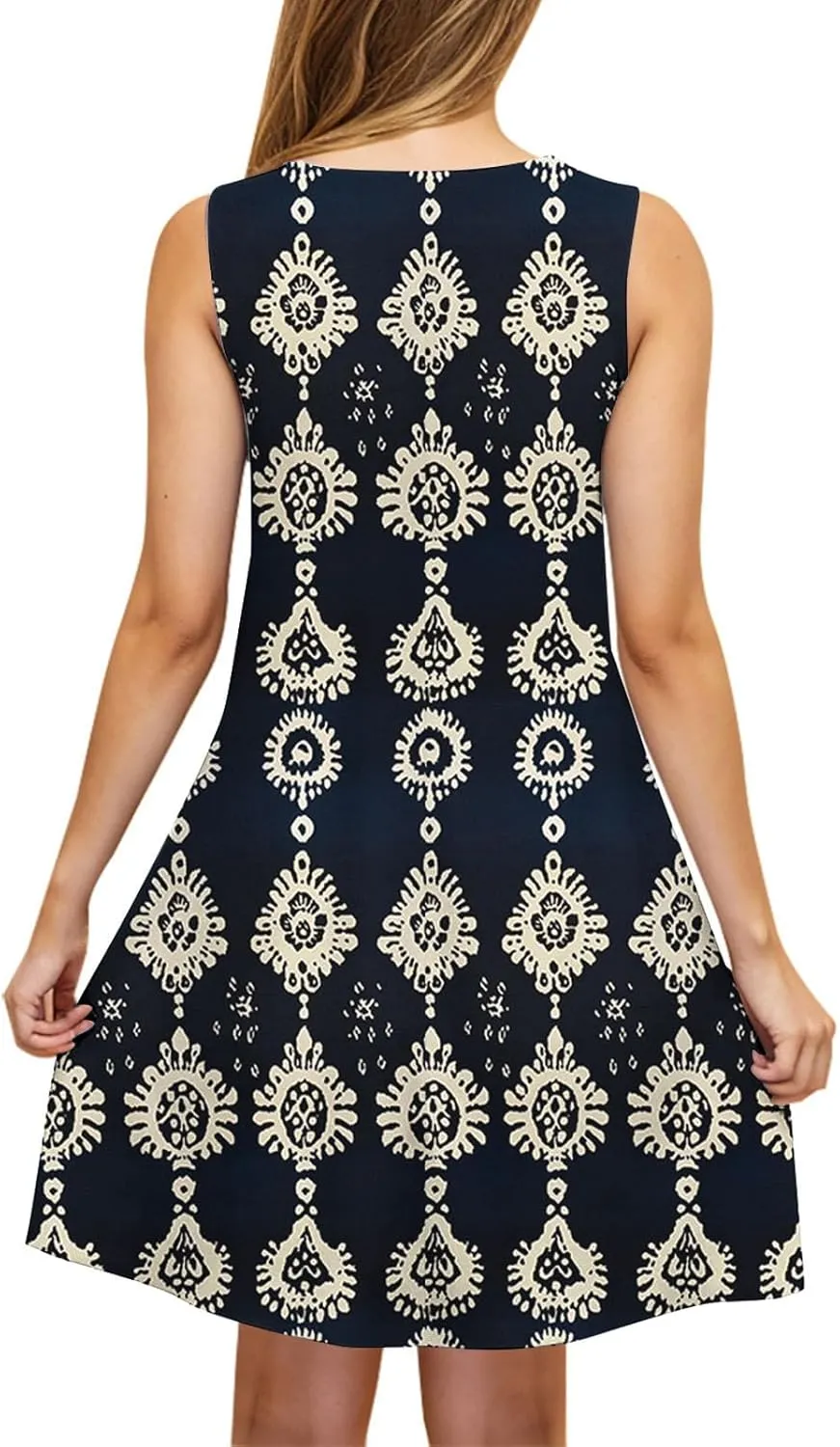 Boho Dress for Women 2025 Loose Floral Print Summer Dress Sundresses Trendy Casual Comfortable Soft Outing Dress