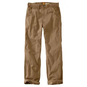Carhartt Men's Dark Khaki Washed Twill Dungaree Flannel Lined