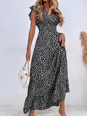Casual Dress Swing Dress Sundress Long Dress Maxi Dress Black Pink Light Green Sleeveless Polka Dot Ruffle Spring Summer V Neck Weekend  S M L XL for Women