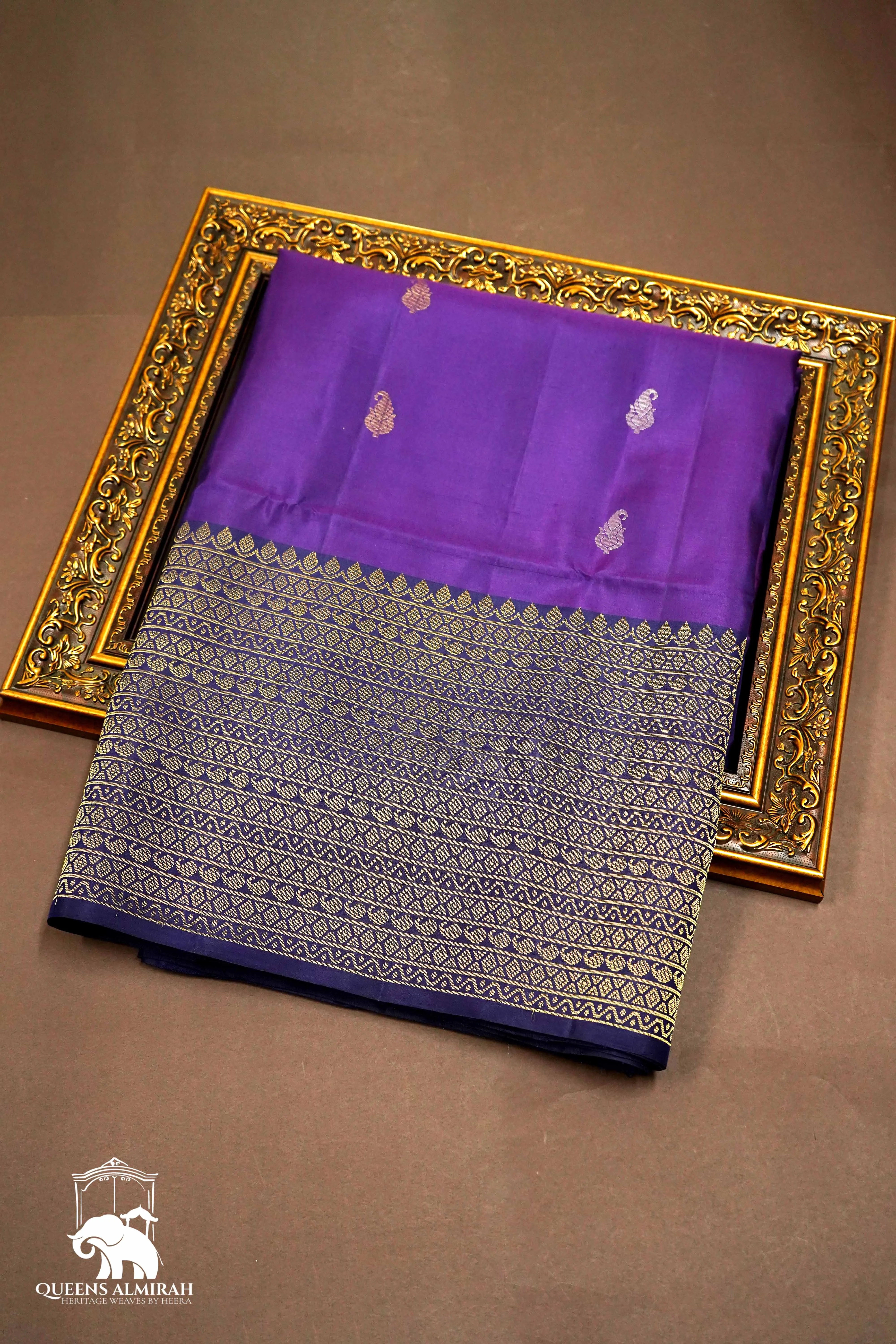 DARK PURPLE WITH WOVEN BORDER SOFT SILK SAREE