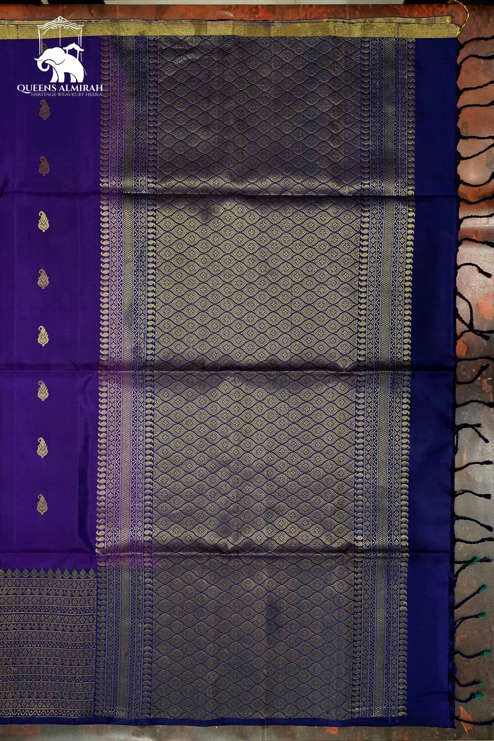 DARK PURPLE WITH WOVEN BORDER SOFT SILK SAREE