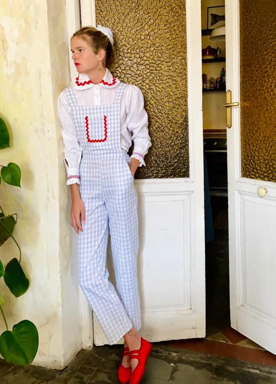 Dodo overalls - light blue gingham