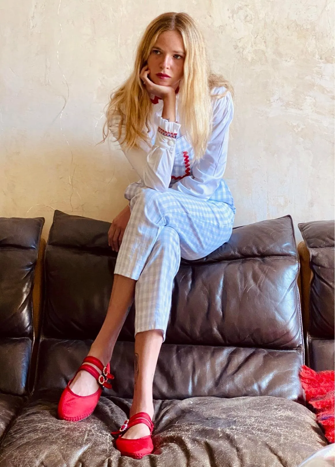 Dodo overalls - light blue gingham