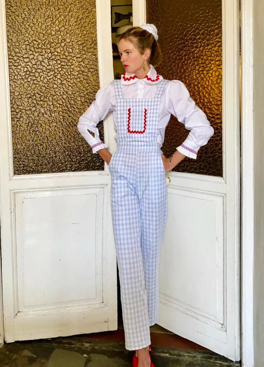 Dodo overalls - light blue gingham