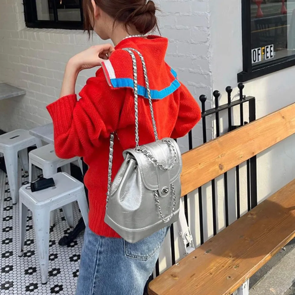 Feminine Chain Mini Backpack