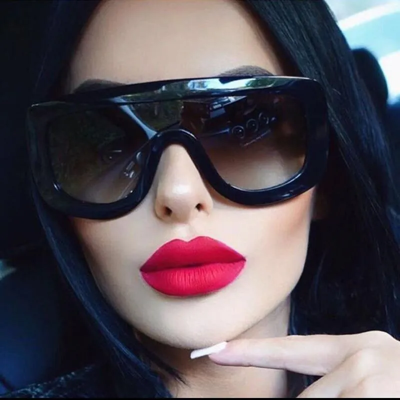 Feminine Shield Oversized Sunglasses