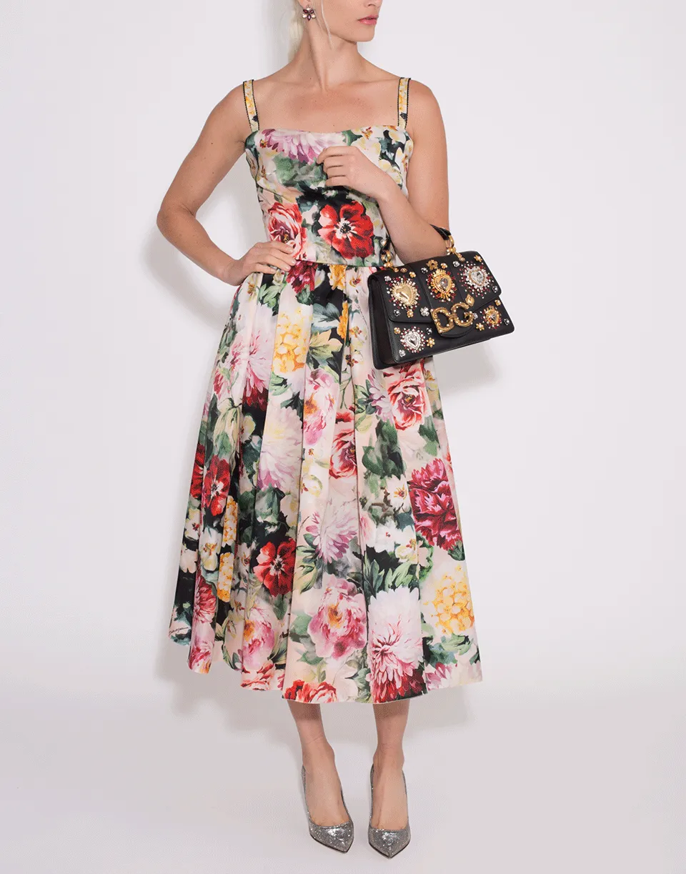 Fitted Floral Organza Dress