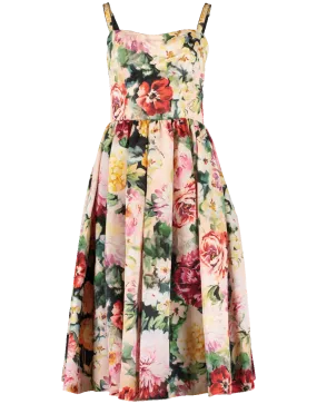 Fitted Floral Organza Dress