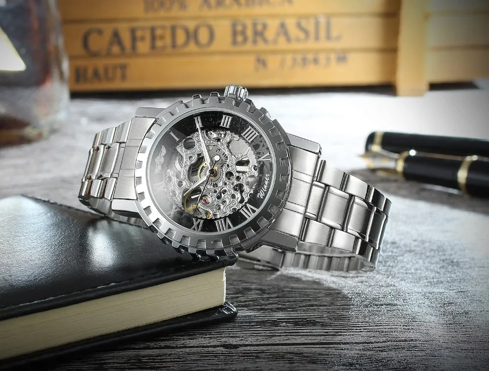 FORSINING Men's New Trendy Skeleton Automatic Movement