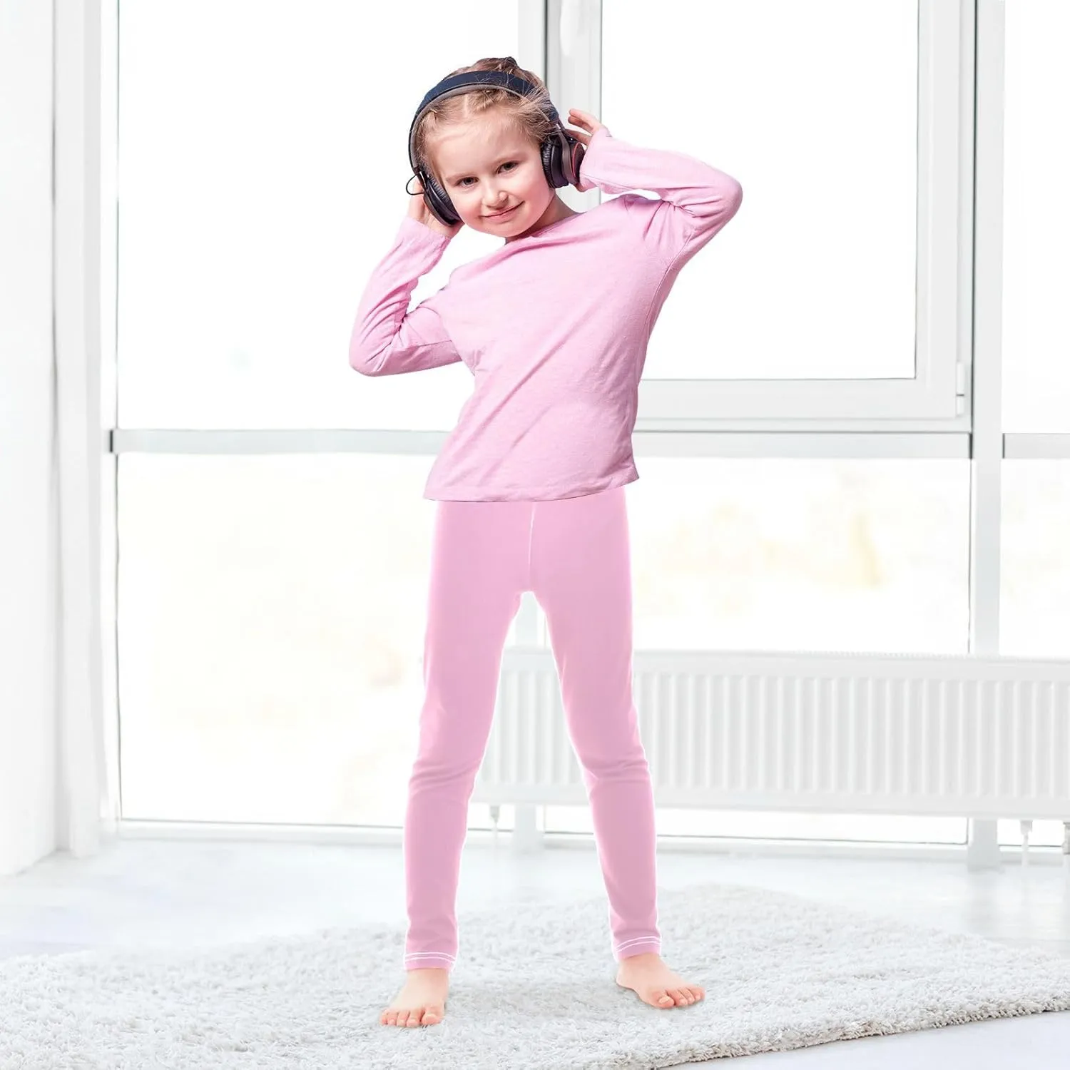 Girls' Leggings Candy Light Pink Toddler Kids Stretch Yoga Pants Tights Dance Athletic Long Pants 9-10T