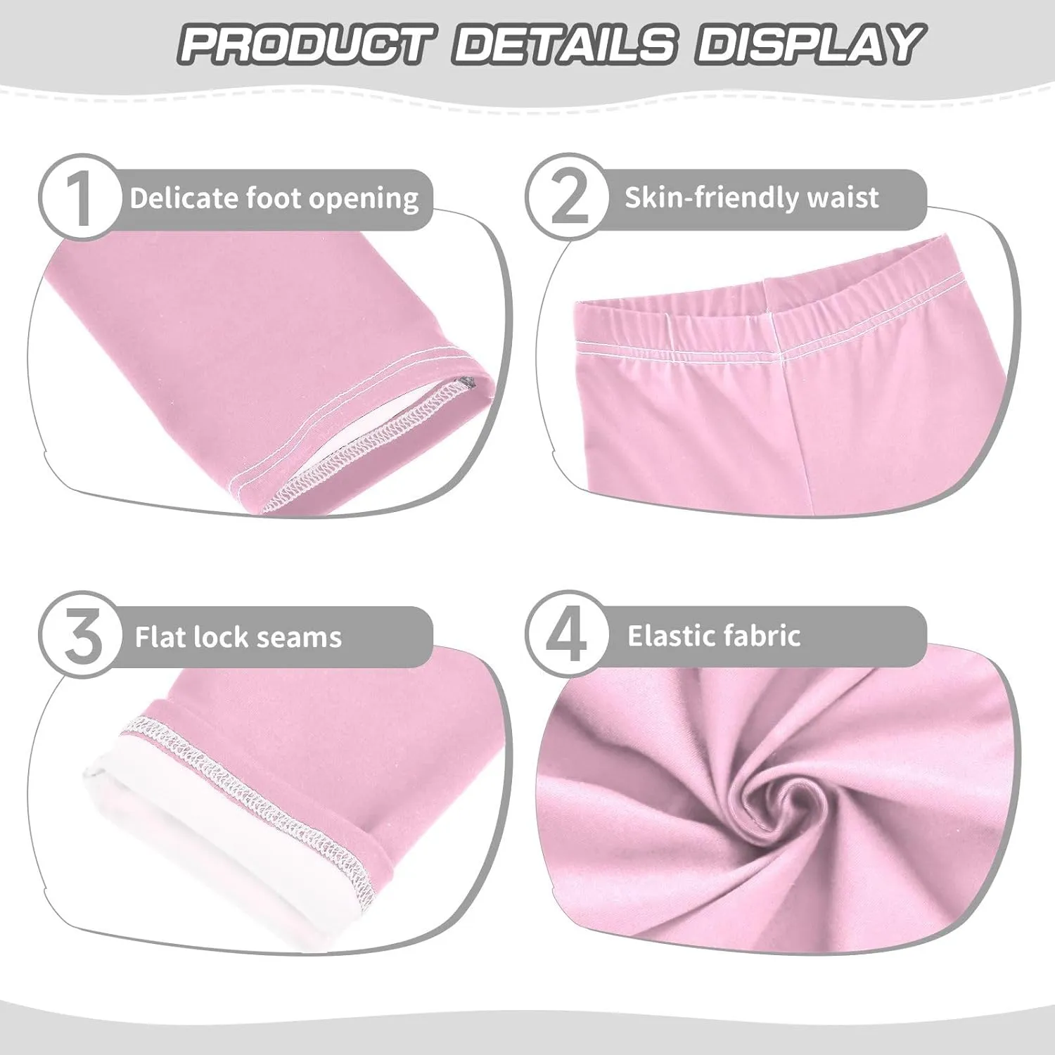 Girls' Leggings Candy Light Pink Toddler Kids Stretch Yoga Pants Tights Dance Athletic Long Pants 9-10T