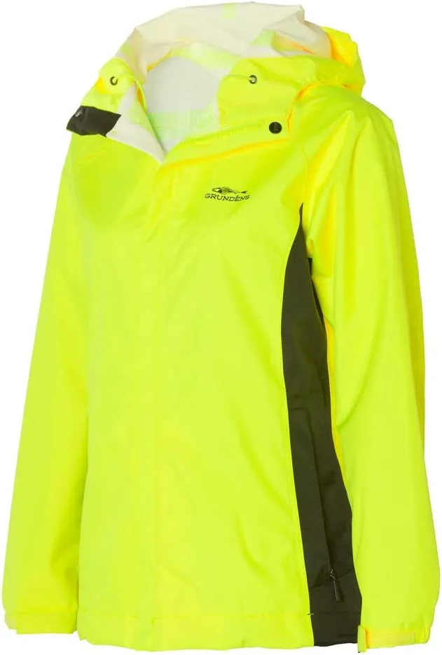 Grundens Women’s Weather Watch Hooded Fishing Jacket | Waterproof, Stain-Resistant, Hi Vis Yellow, Large (2021)