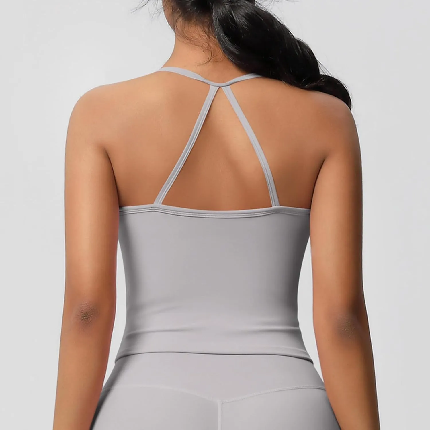 HGps8w Women's Spaghetti Straps Workout Tank Top Sleeveless Casual 2025 Summer Quick Dry Breathable Athletic Yoga Shirts