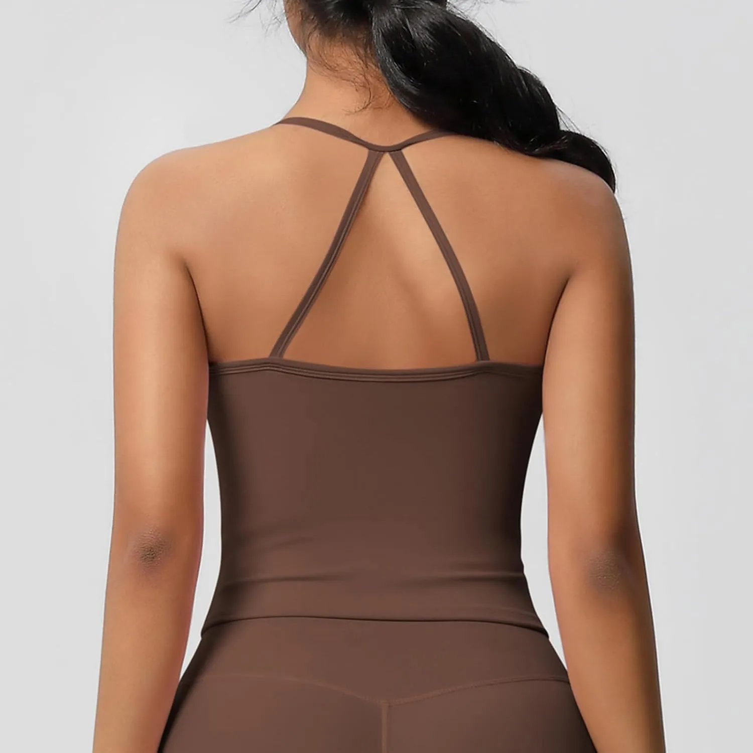 HGps8w Women's Spaghetti Straps Workout Tank Top Sleeveless Casual 2025 Summer Quick Dry Breathable Athletic Yoga Shirts