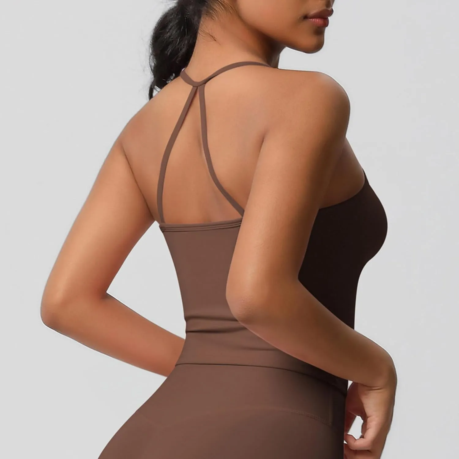 HGps8w Women's Spaghetti Straps Workout Tank Top Sleeveless Casual 2025 Summer Quick Dry Breathable Athletic Yoga Shirts