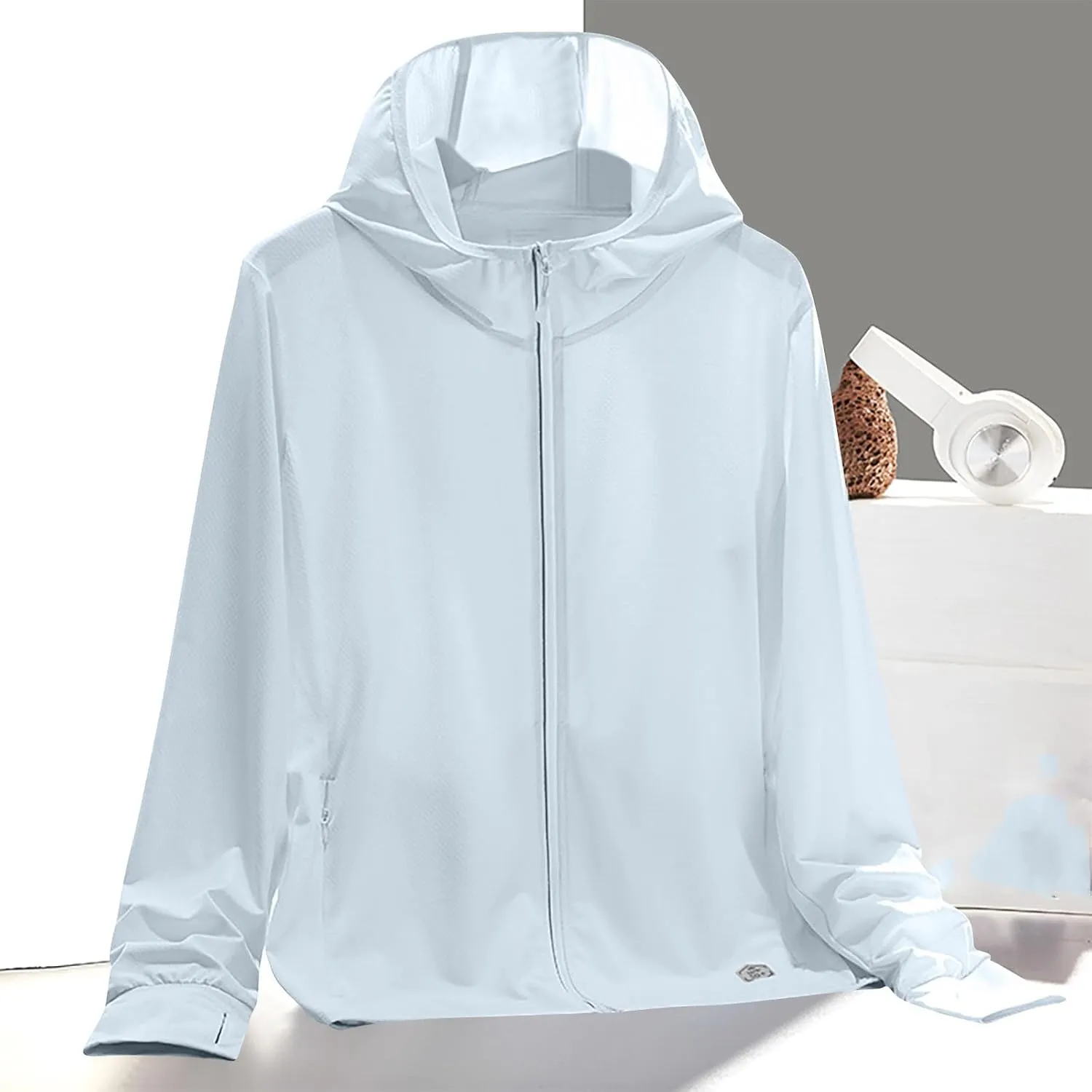 HGps8w Women's UPF 50  Sun Protection Hoodie Jacket Breathable Summer Reflective Lightweight Long Sleeve Hiking Sun Shirt