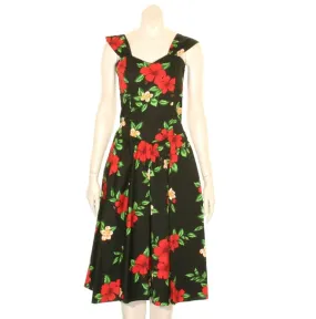 Hibiscus Plumeria Sundress Black