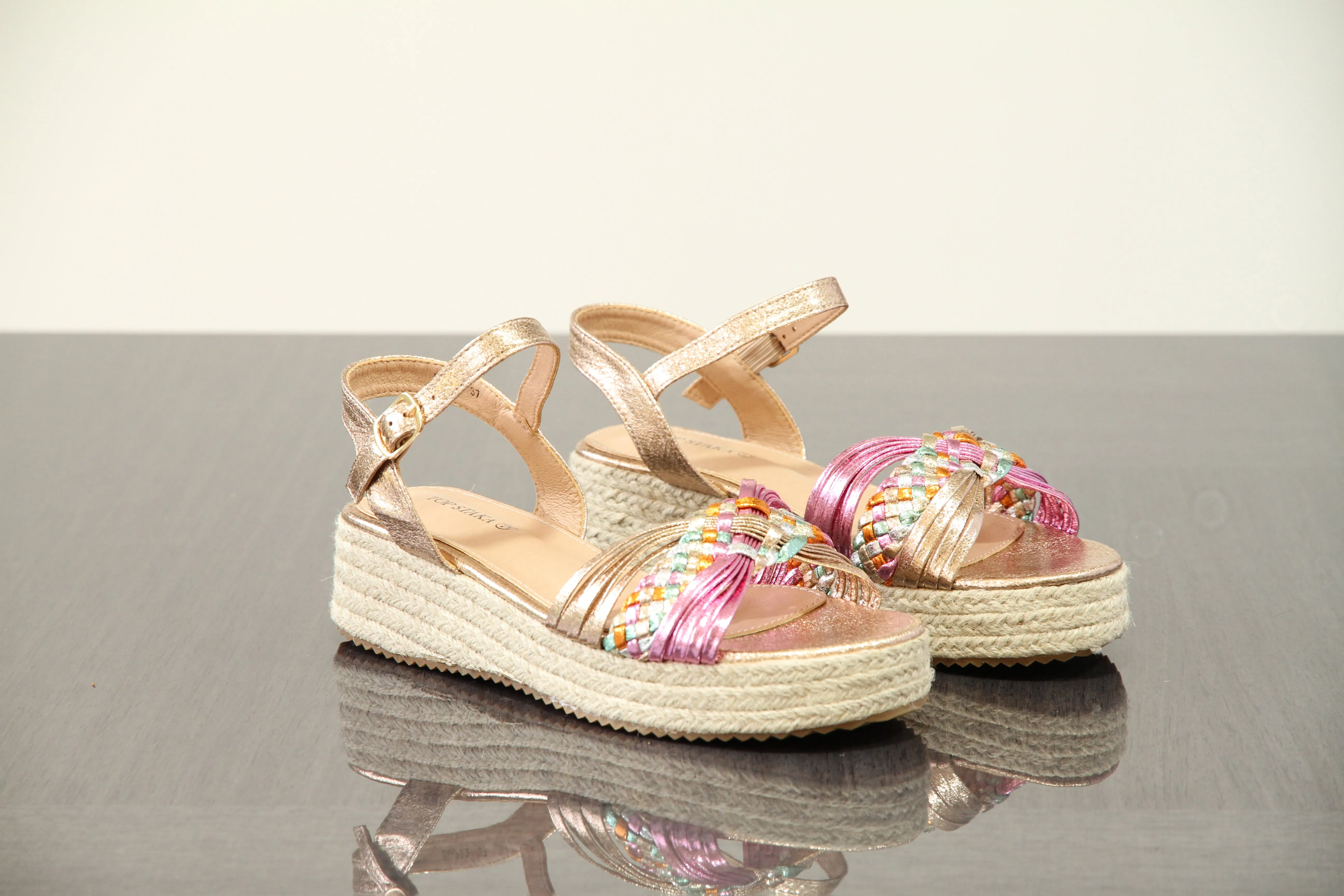 IVACHY Women's Braided Wedge Sandals - Espadrille Platform- Comfortable 4cm Heel, Adjustable Buckle Closure BG-732