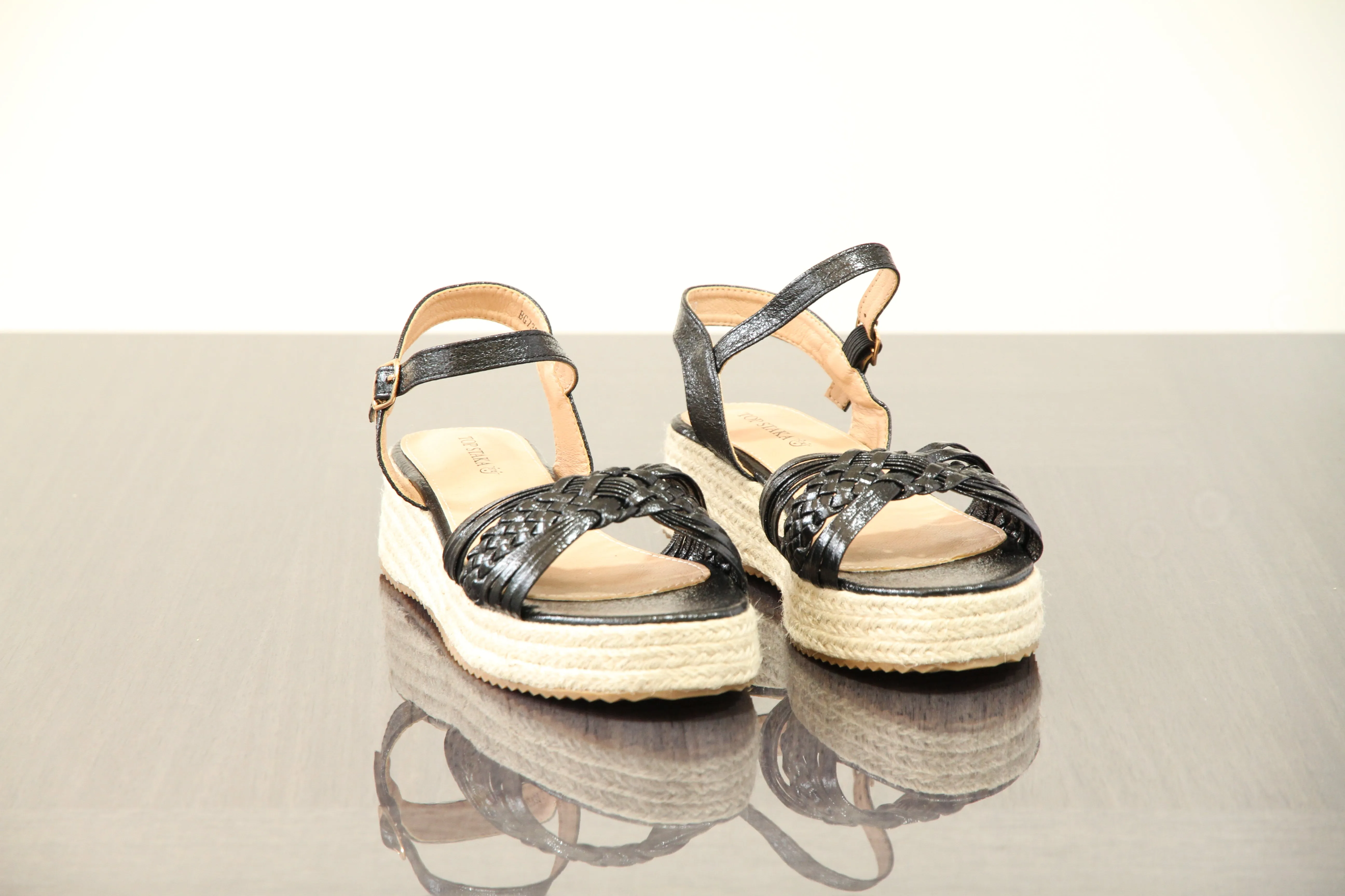 IVACHY Women's Braided Wedge Sandals - Espadrille Platform- Comfortable 4cm Heel, Adjustable Buckle Closure BG-732