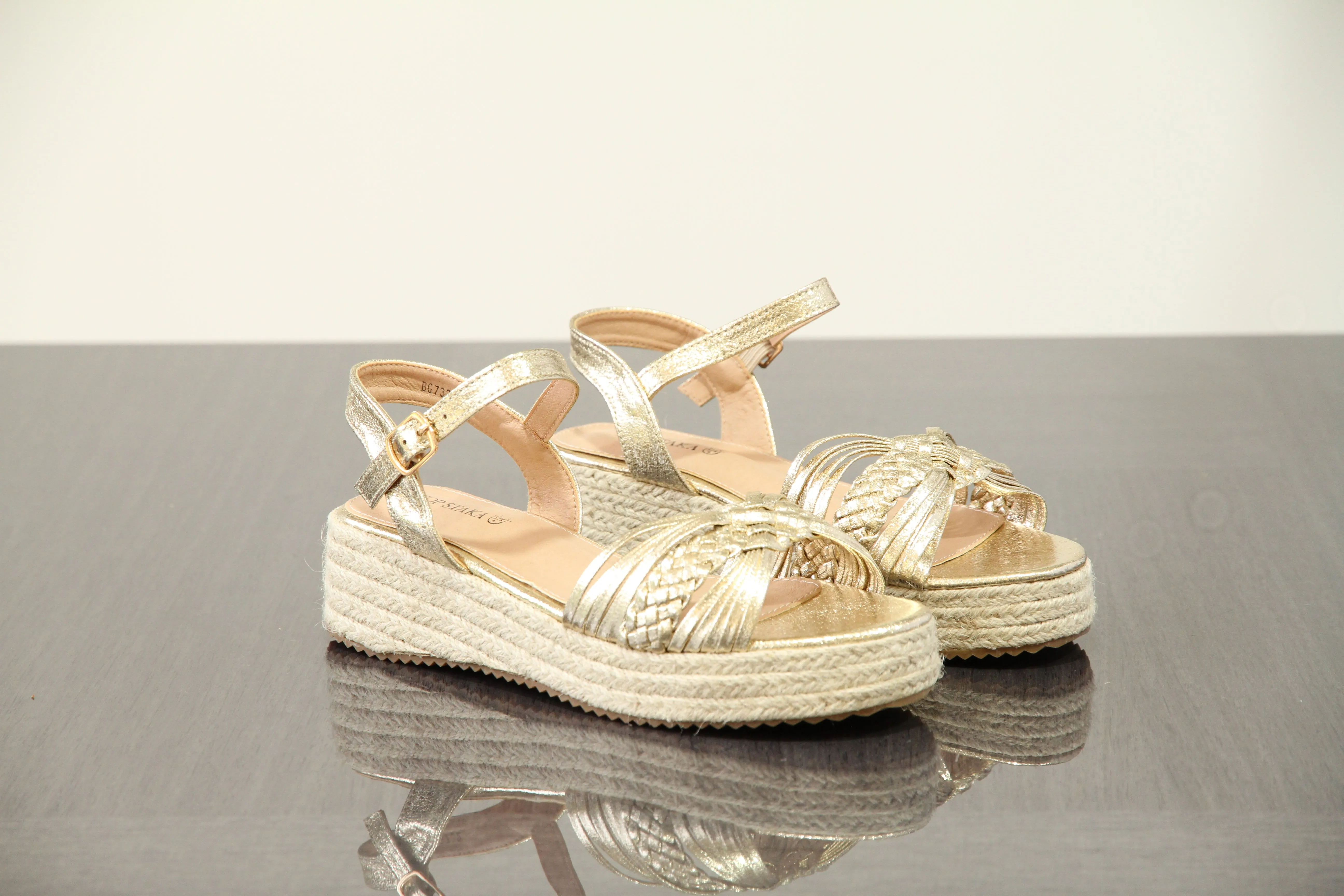 IVACHY Women's Braided Wedge Sandals - Espadrille Platform- Comfortable 4cm Heel, Adjustable Buckle Closure BG-732