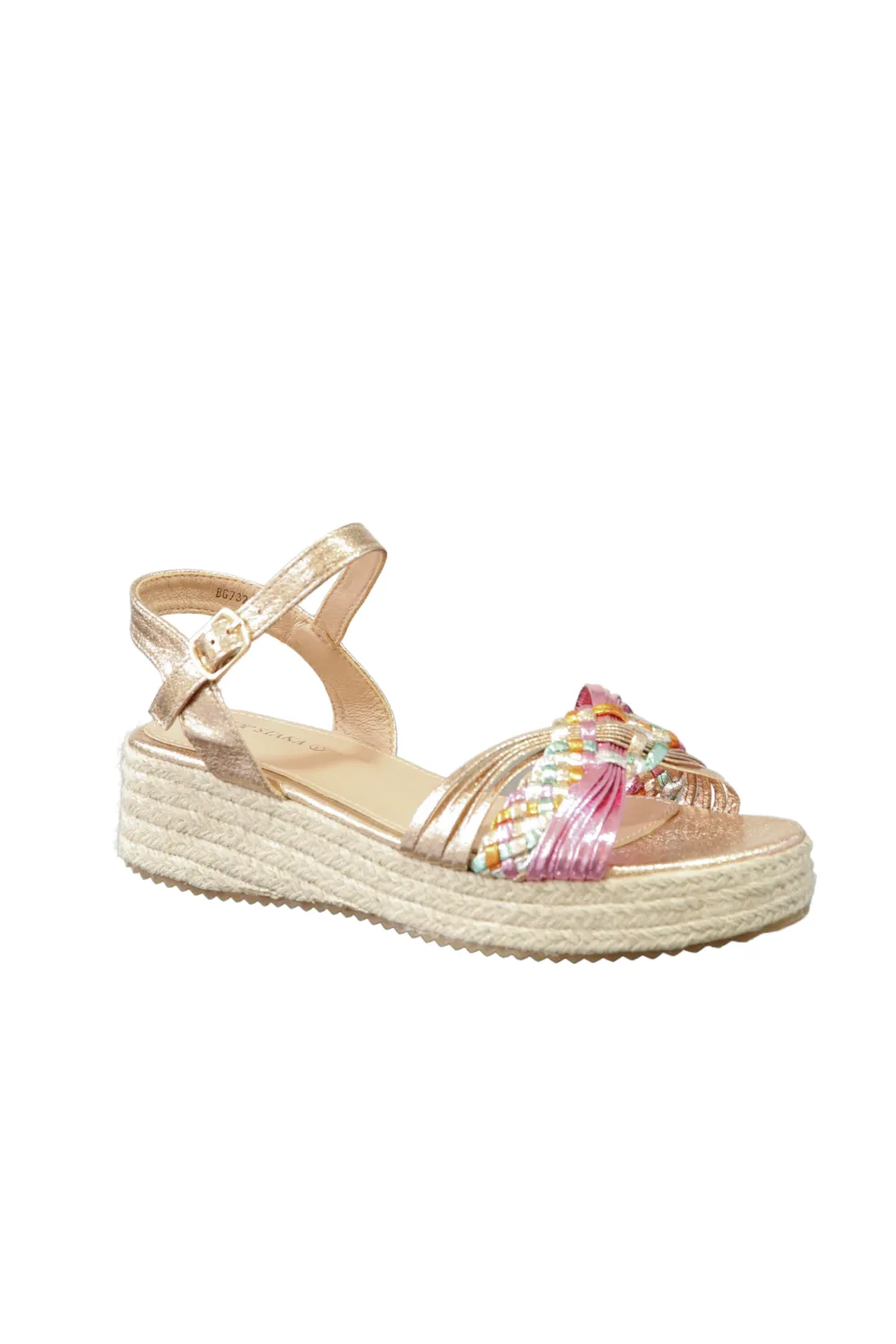 IVACHY Women's Braided Wedge Sandals - Espadrille Platform- Comfortable 4cm Heel, Adjustable Buckle Closure BG-732