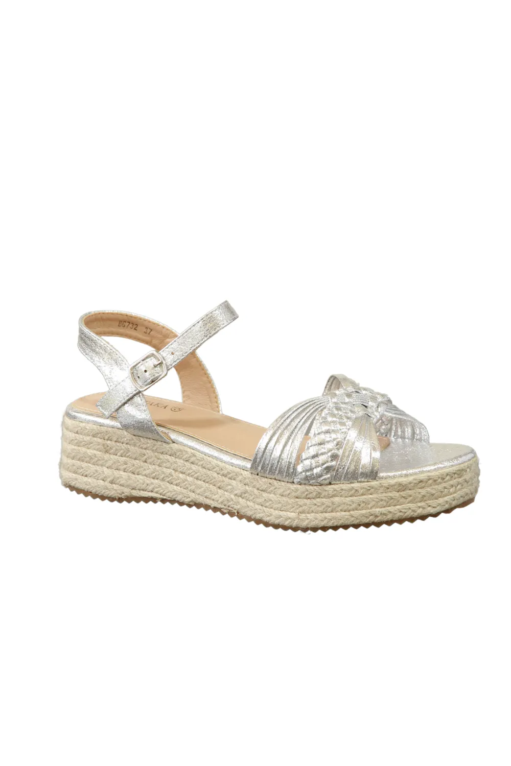IVACHY Women's Braided Wedge Sandals - Espadrille Platform- Comfortable 4cm Heel, Adjustable Buckle Closure BG-732