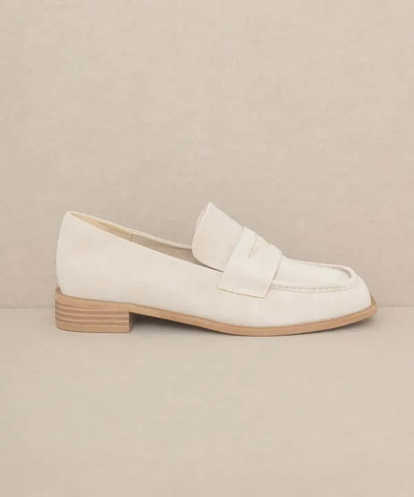 June Square Toe Penny Loafers