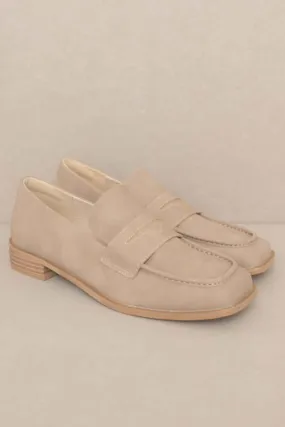 June Square Toe Penny Loafers
