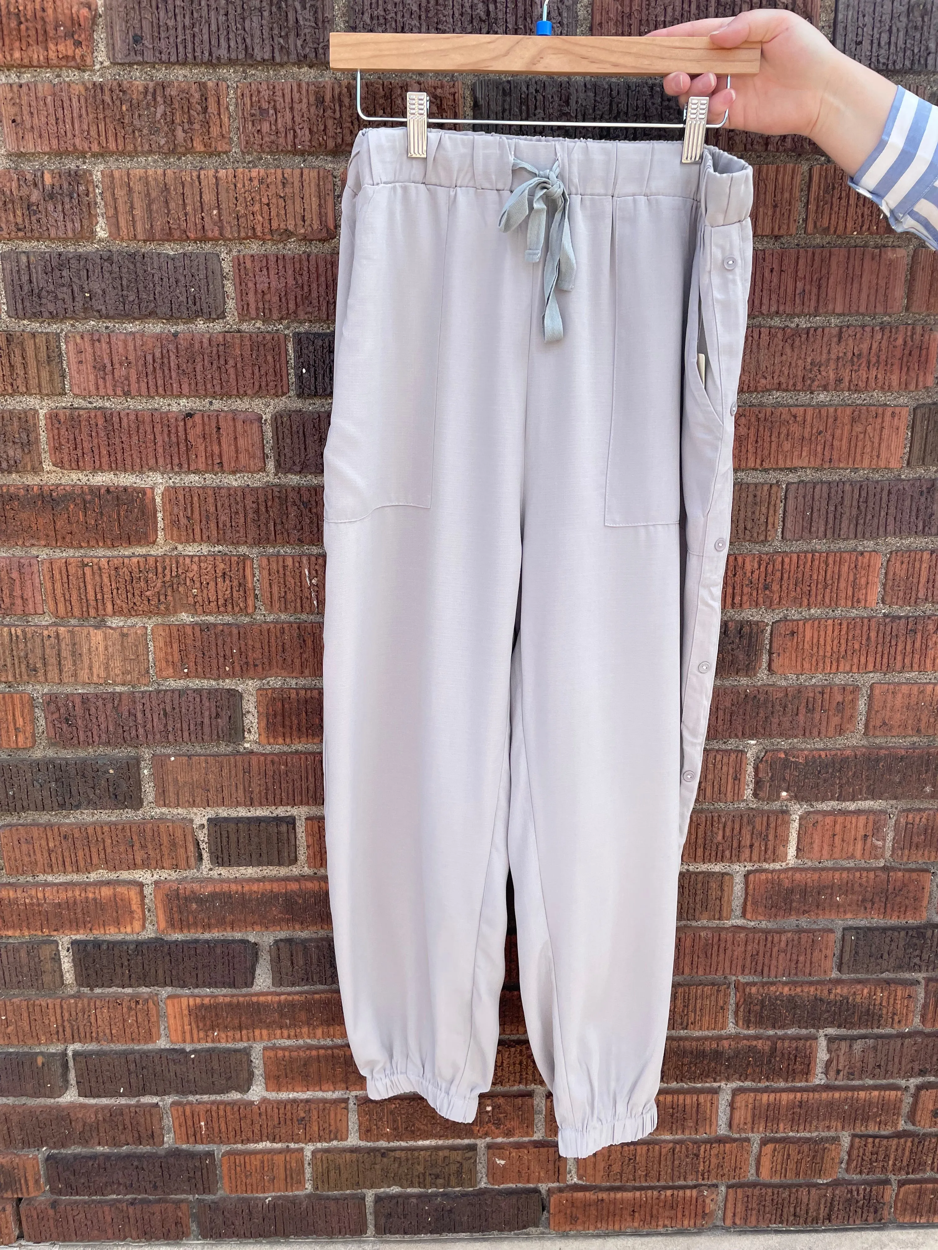 Leisure Joggers With Side Button Detail