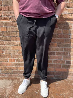 Leisure Joggers With Side Button Detail