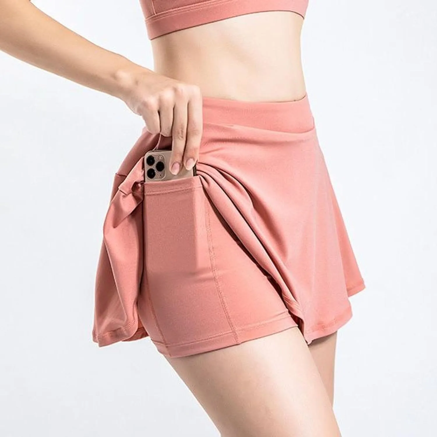 Lu's Chic Women's Athletic Skorts Quick Dry Fit Running Gym Shorts High Waisted Ruffle Flowy Golf Tennis Skirts w/Pockets