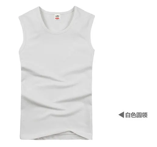 Men Cotton Tank Top Sleeveless Breathable Fitness Sporty Stretchable Tank Top