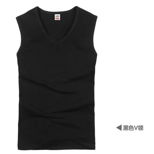 Men Cotton Tank Top Sleeveless Breathable Fitness Sporty Stretchable Tank Top