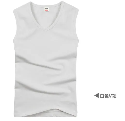 Men Cotton Tank Top Sleeveless Breathable Fitness Sporty Stretchable Tank Top