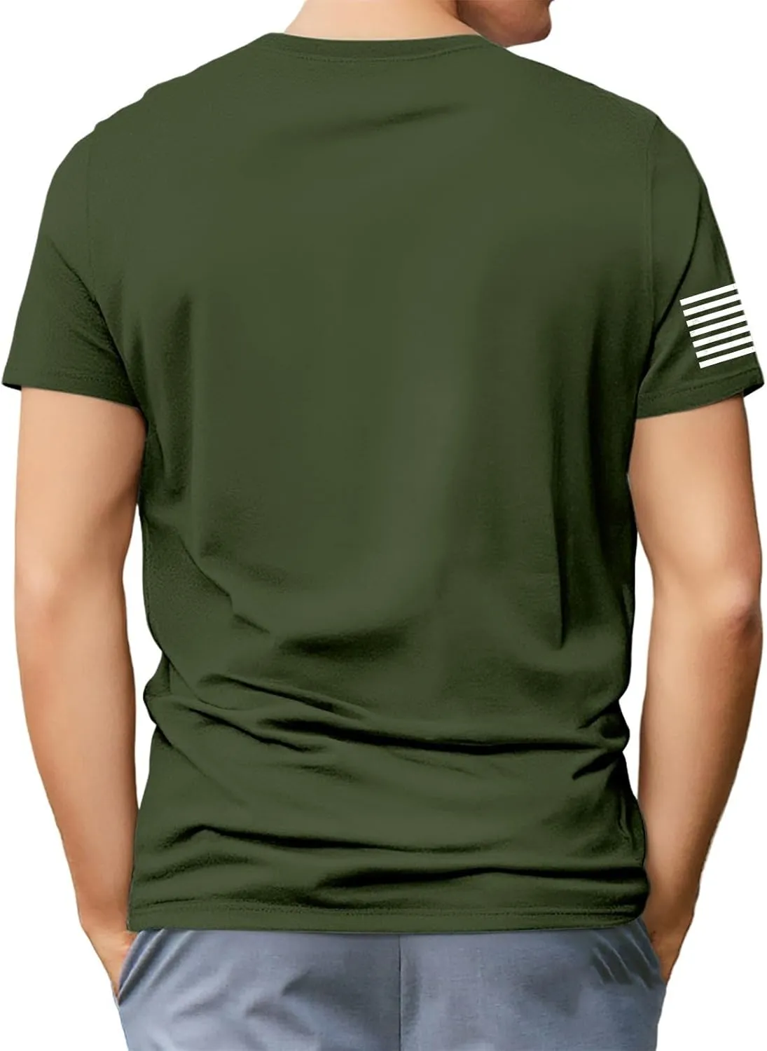 Men's American Flag Shirt Sleeve 1776 USA Graphic Dry Fit Cotton Comfortable T-Shirts 4th of July Shirt