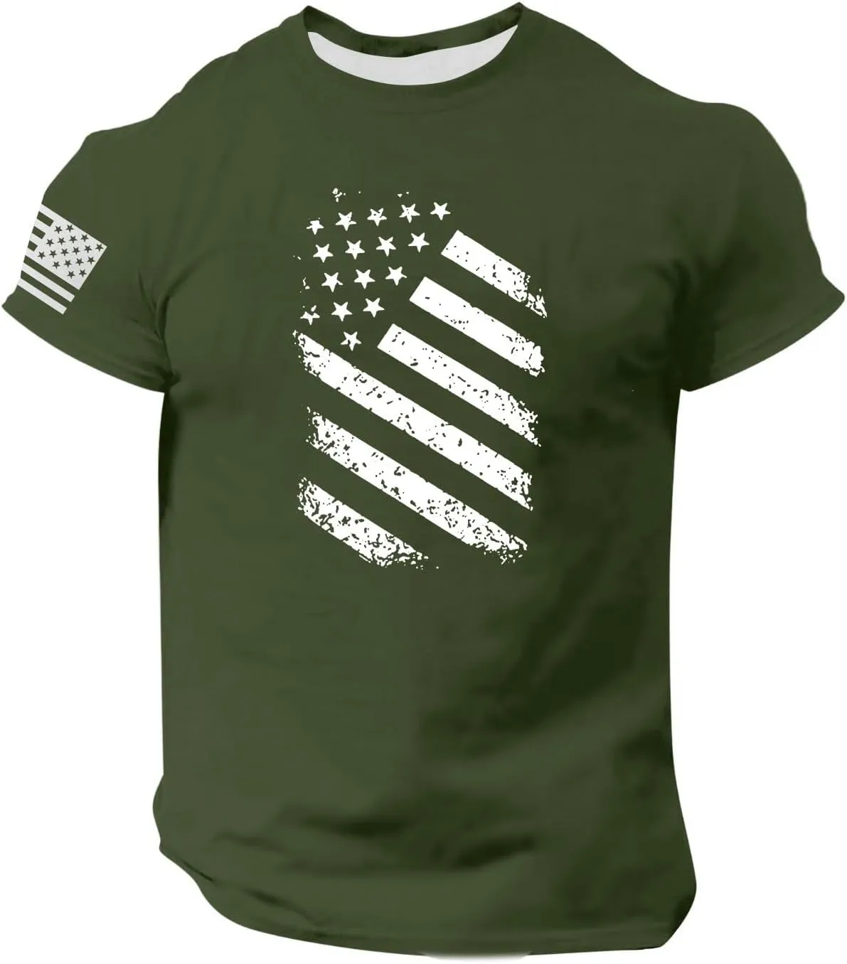 Men's American Flag Shirt Sleeve 1776 USA Graphic Dry Fit Cotton Comfortable T-Shirts 4th of July Shirt