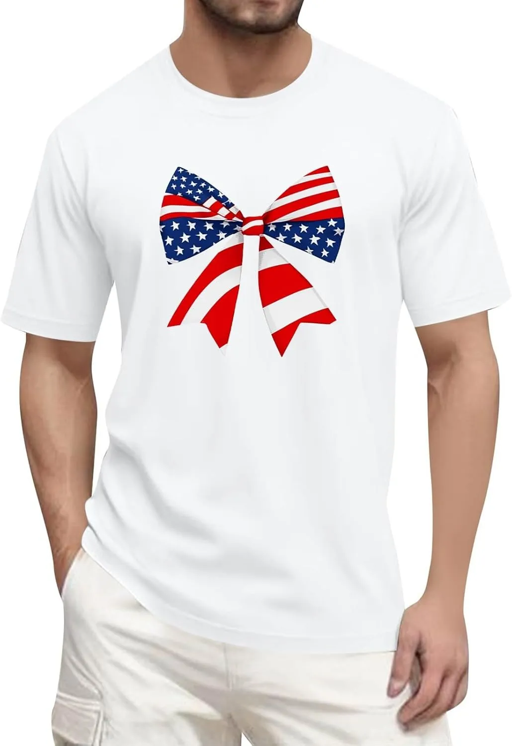Men's American Flag Shirt Sleeve 1776 USA Graphic Dry Fit Cotton Comfortable T-Shirts July 4th Shirt