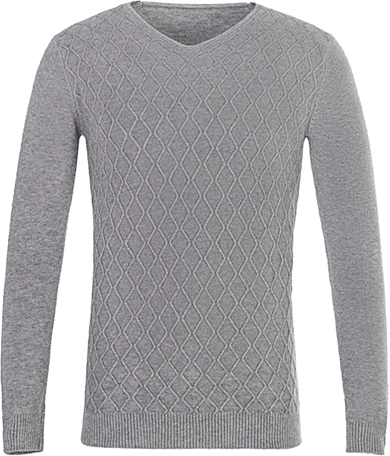 Men's Solid Color Slim V-Neck Sweater Pullover Thin Stylish Tops Lightweight Breathable Casual Sweatshirt