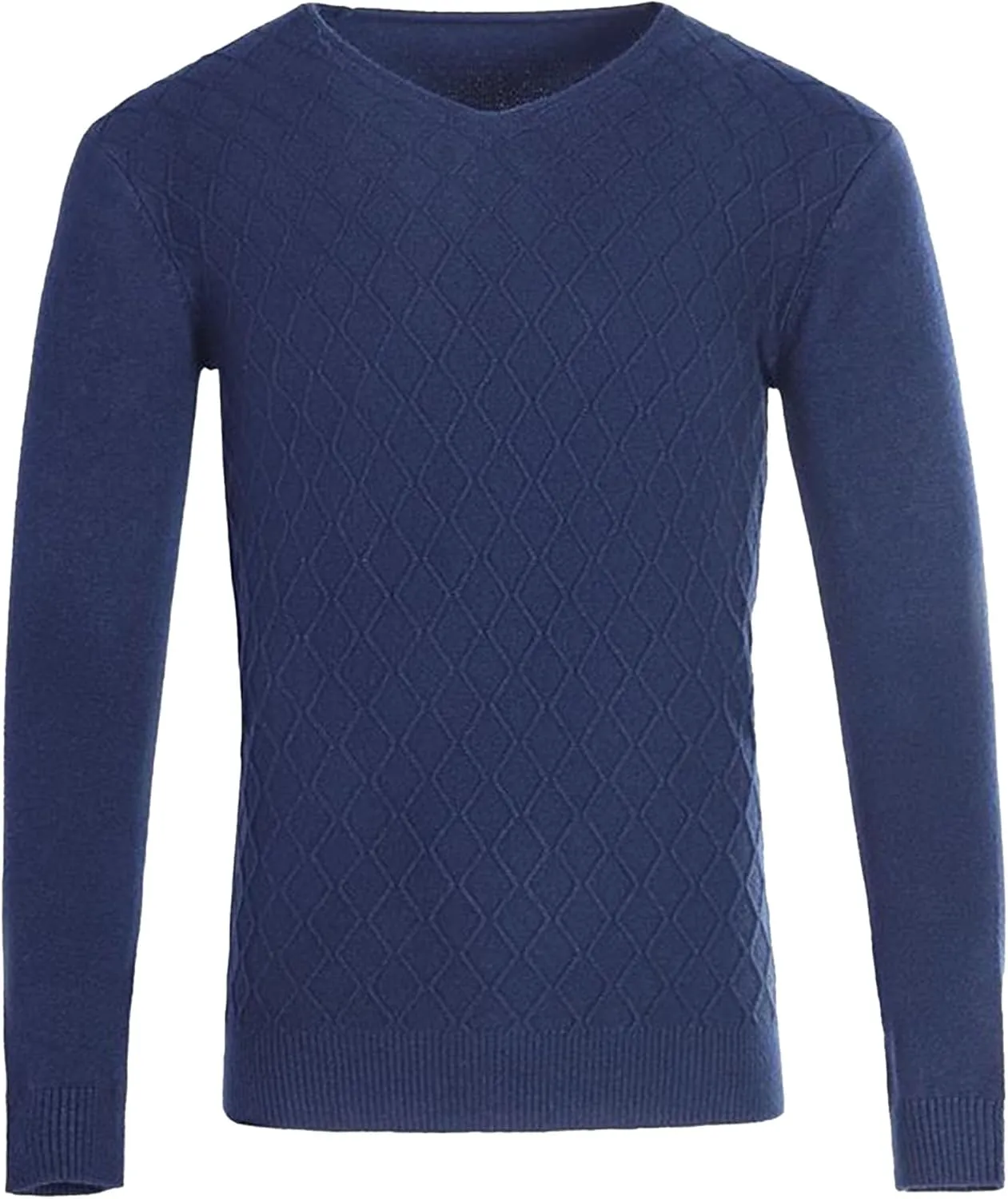 Men's Solid Color Slim V-Neck Sweater Pullover Thin Stylish Tops Lightweight Breathable Casual Sweatshirt