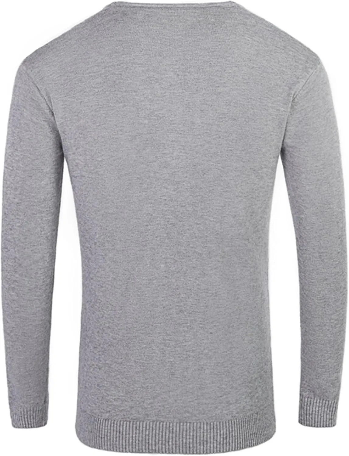 Men's Solid Color Slim V-Neck Sweater Pullover Thin Stylish Tops Lightweight Breathable Casual Sweatshirt