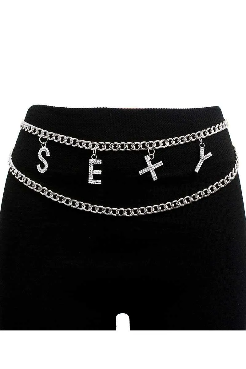 Minimalist Crystal Inlaid Hollow SEXY Chain Belt