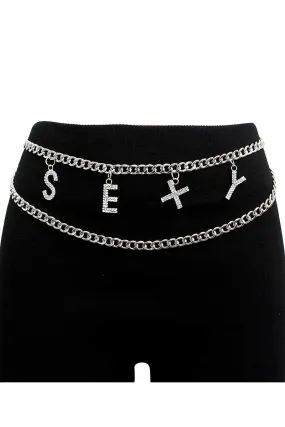 Minimalist Crystal Inlaid Hollow SEXY Chain Belt