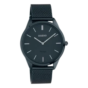 Night blue  OOZOO watch with night blue  metal mesh bracelet - C20008