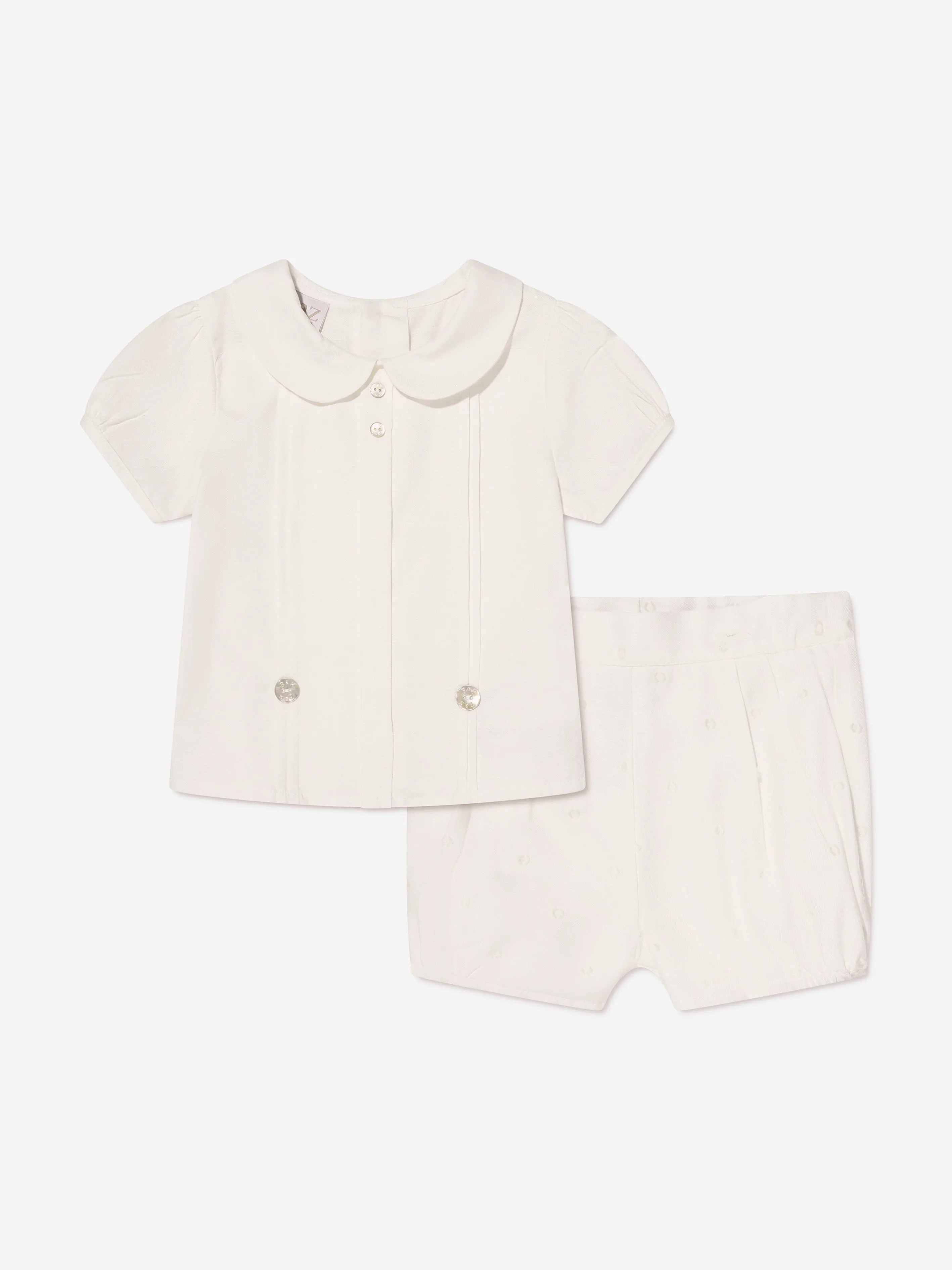 Paz Rodriguez Baby Boys Blouse And Shorts in Cream